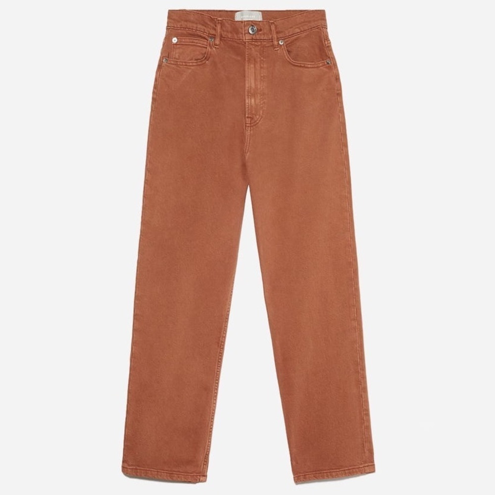 NWT Everlane 90s Cheeky Jean Straight Leg High Rise Denim Pants Rich Earth